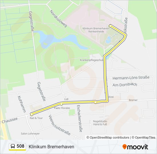 Buslinie 508 Karte