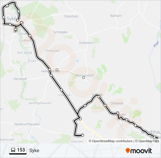 Buslinie 153 Karte