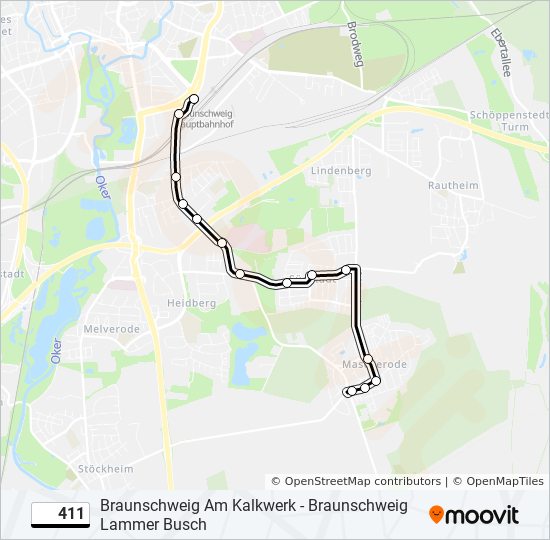 411 Route: Fahrpläne, Haltestellen & Karten - Braunschweig, Hauptbahnhof (Aktualisiert)