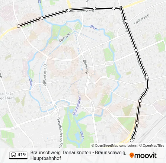 419 Route: Schedules, Stops & Maps - Braunschweig, Amalienplatz/Weißes ...