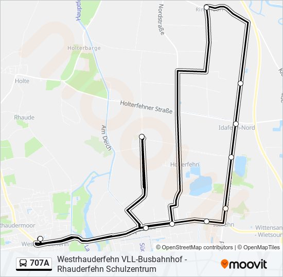 707A bus Line Map