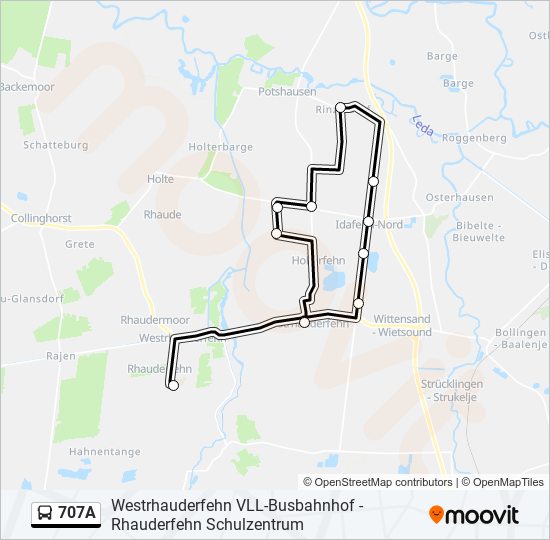 Buslinie 707A Karte