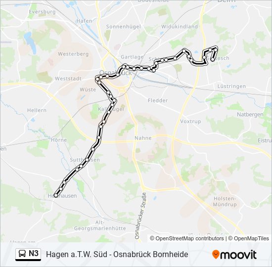 N3 bus Line Map