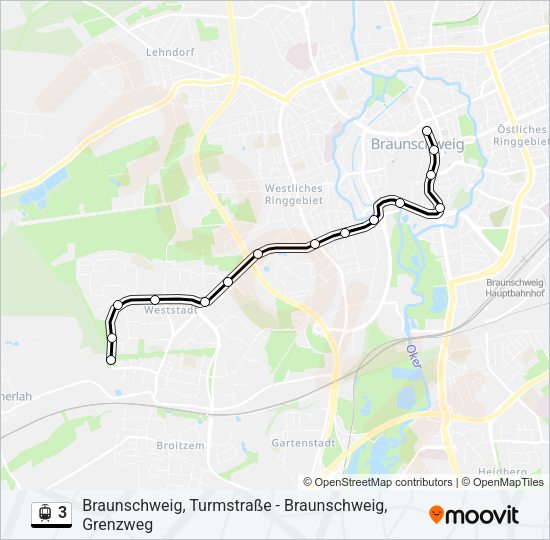 Straßenbahnlinie 3 Karte