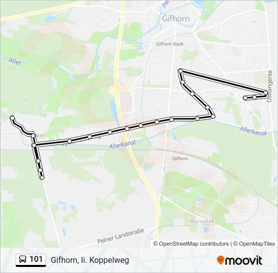 101 Bus Line Map