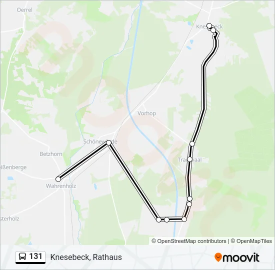 Автобус 131: карта маршрута