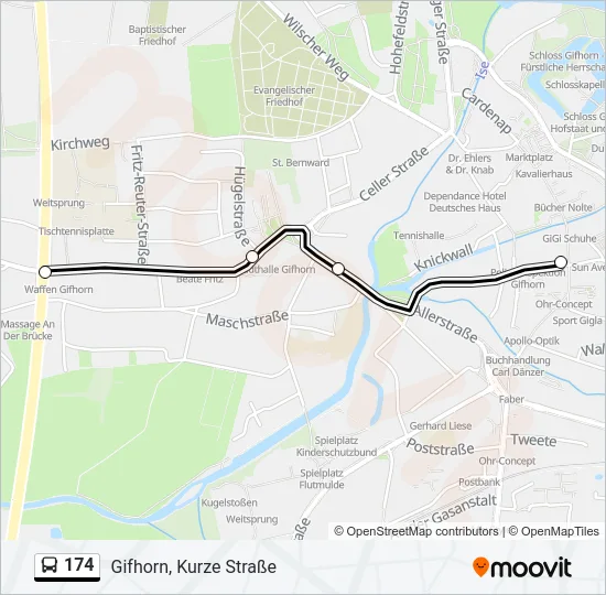 Автобус 174: карта маршрута
