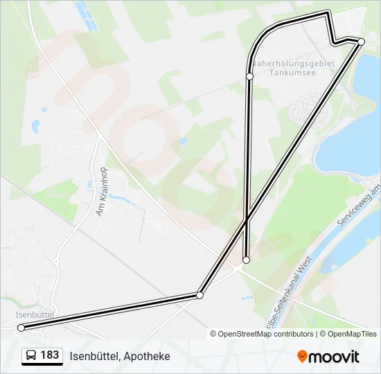 Автобус 183: карта маршрута