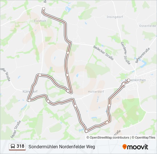 318 bus Line Map