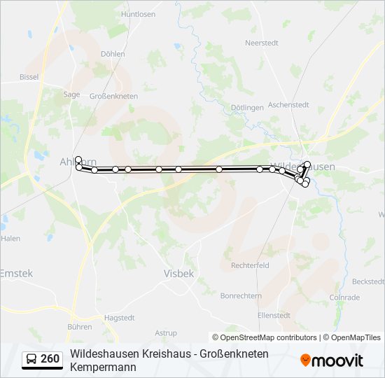 260 bus Line Map