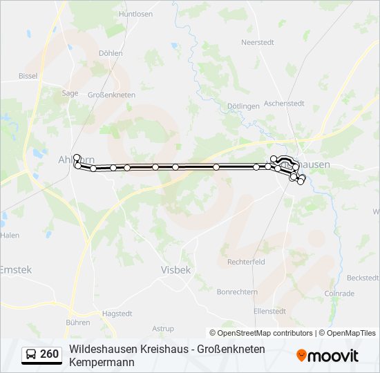 260 bus Line Map