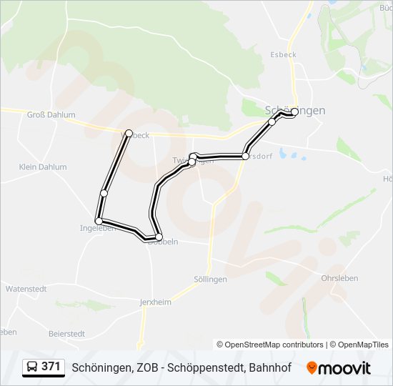 Buslinie 371 Karte