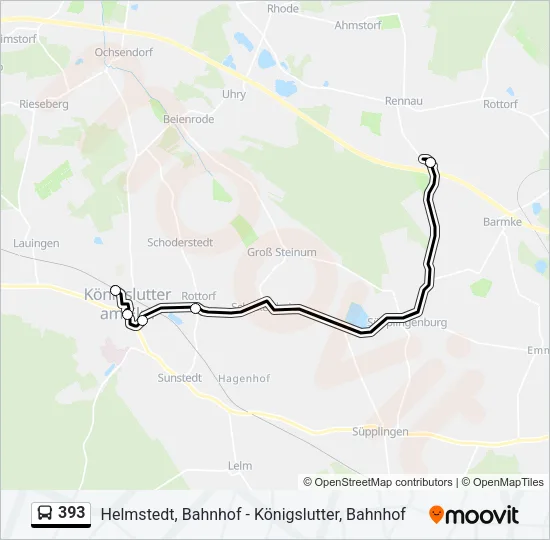 Автобус 393: карта маршрута