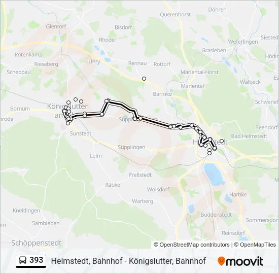 Автобус 393: карта маршрута
