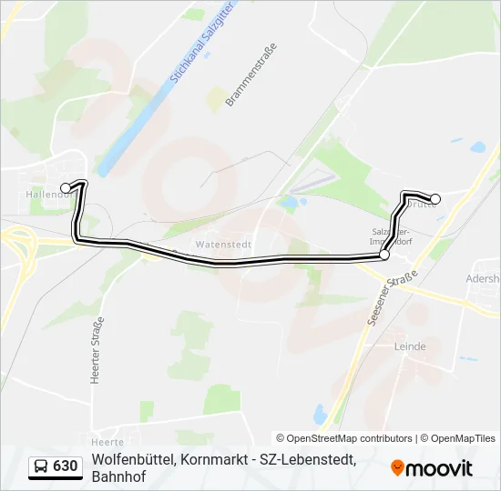 Автобус 630: карта маршрута
