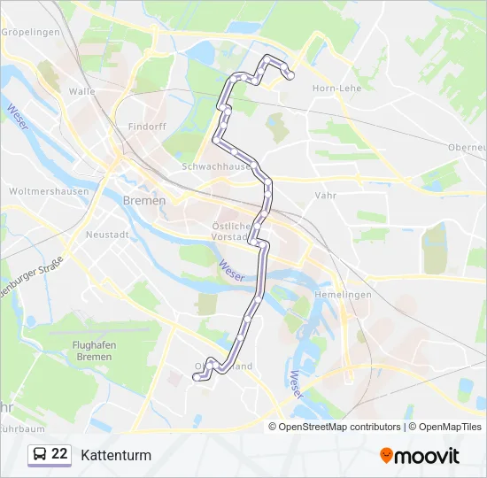 Автобус 22: карта маршрута