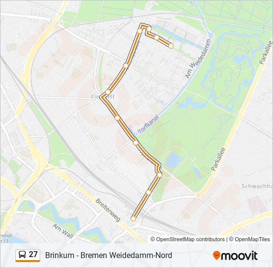 27 bus Line Map