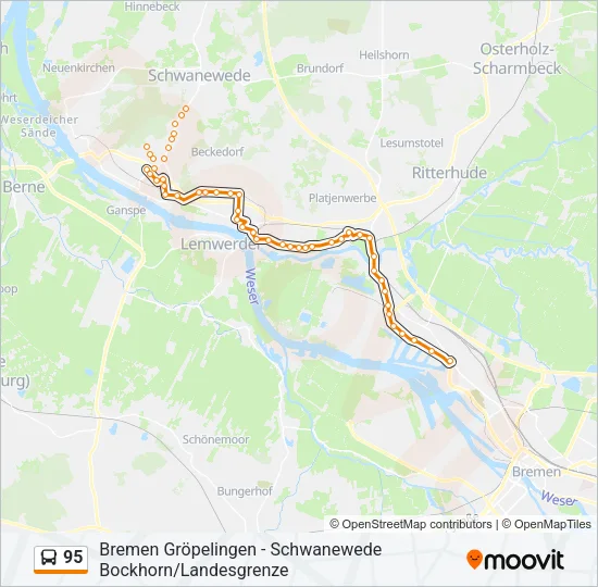 Автобус 95: карта маршрута