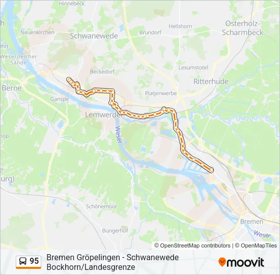 Автобус 95: карта маршрута