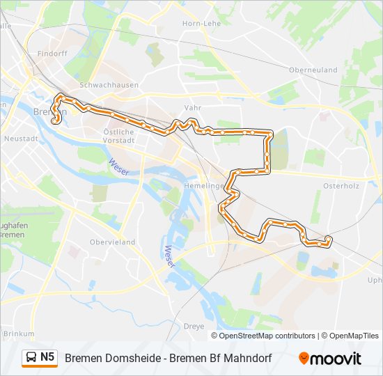 N5 bus Line Map