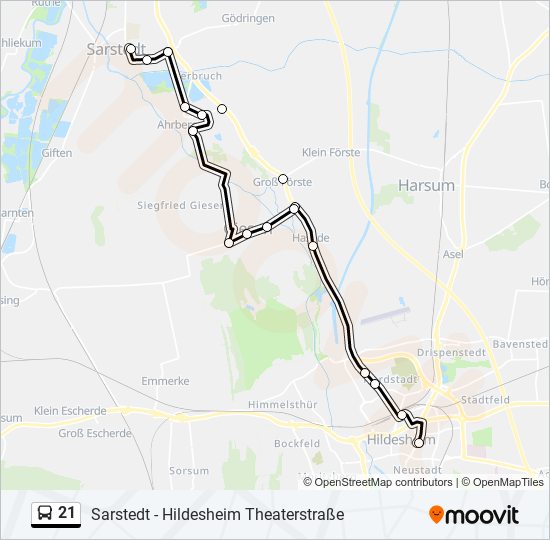 Buslinie 21 Karte