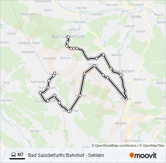 Buslinie N7 Karte
