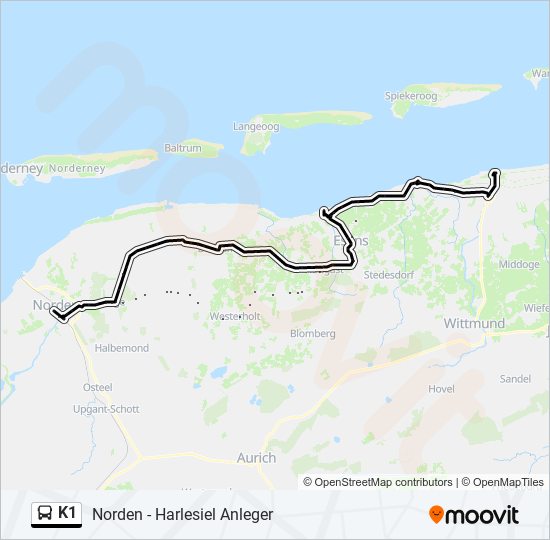 K1 bus Line Map