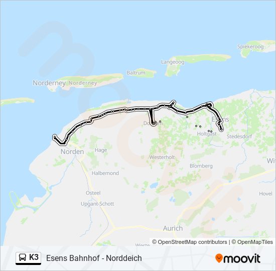 K3 bus Line Map