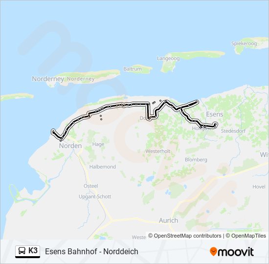 K3 bus Line Map