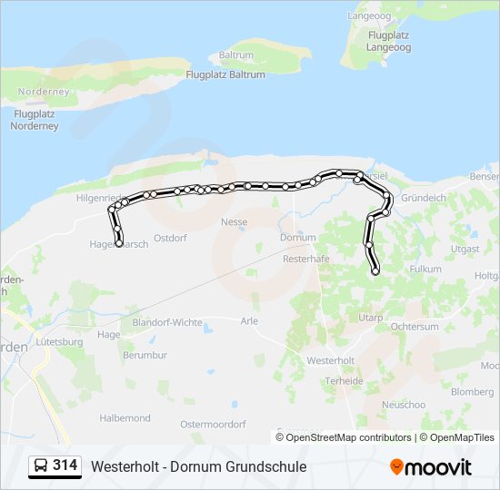 Buslinie 314 Karte