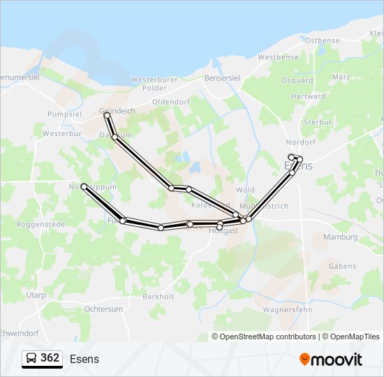 Автобус 362: карта маршрута