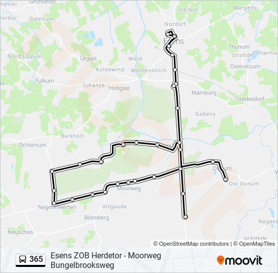 365 bus Line Map