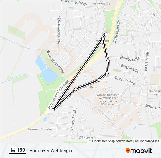 Buslinie 130 Karte