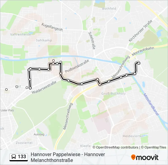 Автобус 133: карта маршрута