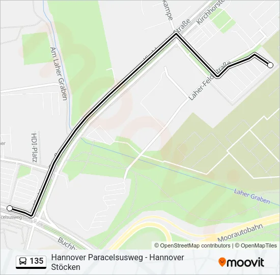 Автобус 135: карта маршрута