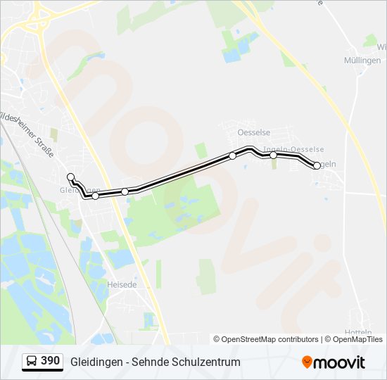 390 bus Line Map