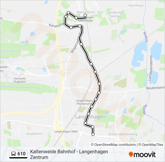 610 bus Line Map