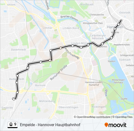 9 light rail Line Map