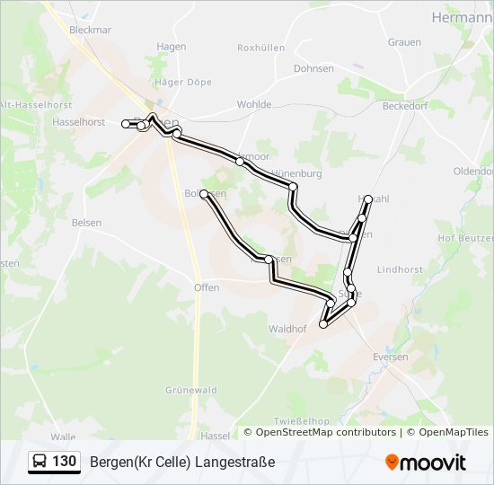 130 bus Line Map