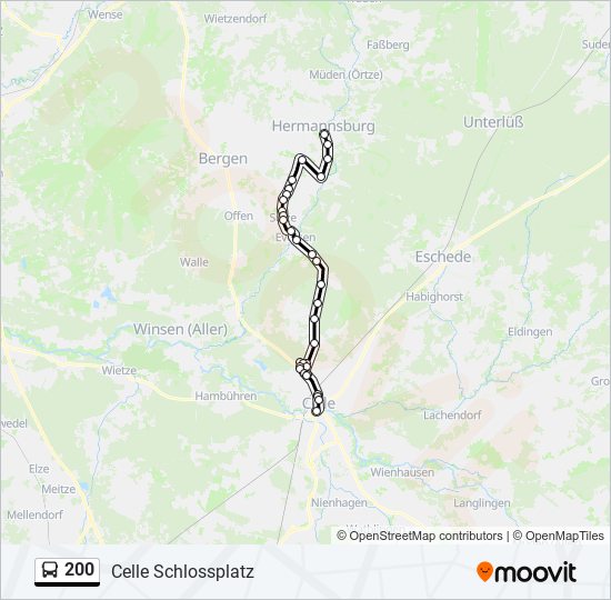 200 bus Line Map