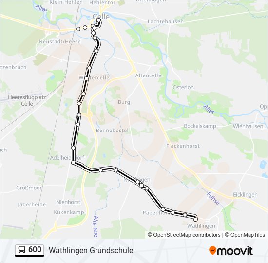 600 bus Line Map