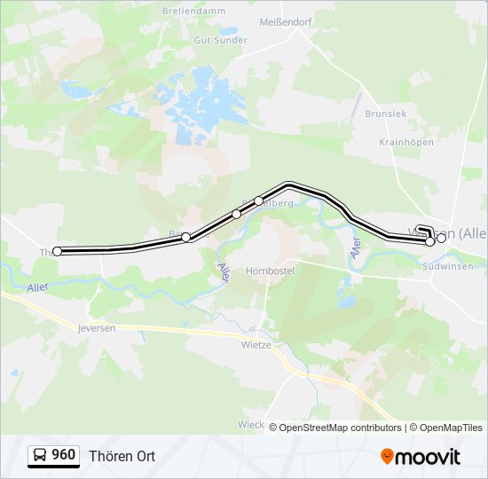 960 bus Line Map