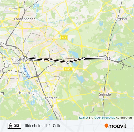 S3 Route Fahrpläne, Haltestellen & Karten Hannover Hbf