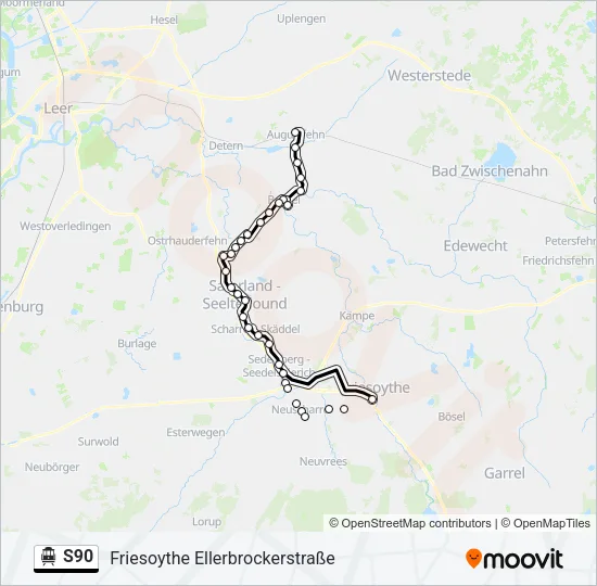 S-Bahn S90: карта маршрута