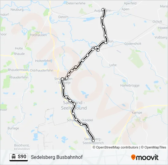 S-Bahn S90: карта маршрута