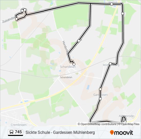 745 bus Line Map