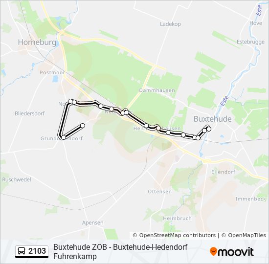 Автобус 2103: карта маршрута