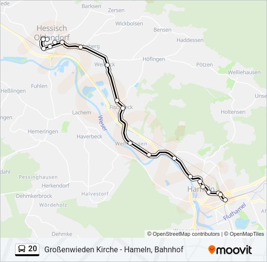 Buslinie 20 Karte
