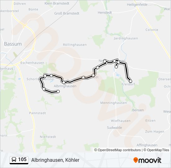 Buslinie 105 Karte