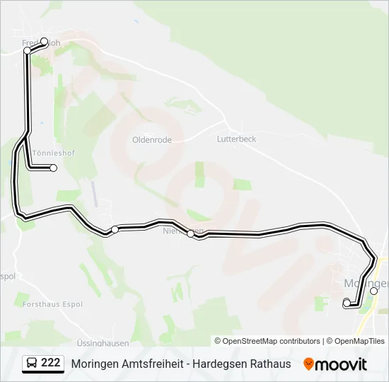 Автобус 222: карта маршрута